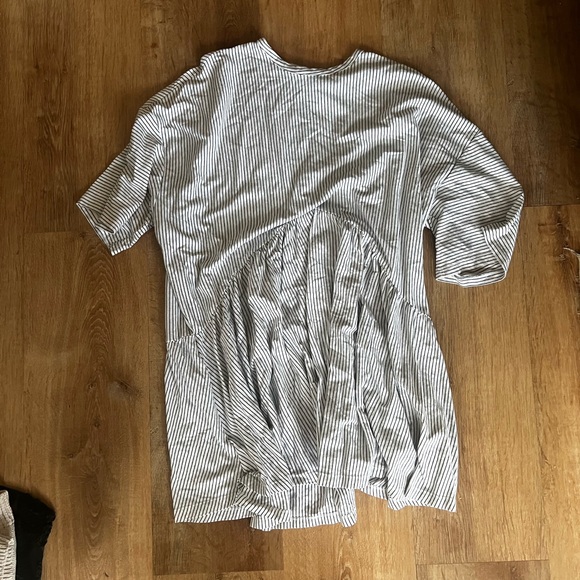 ASOS Striped Gray and White T-Shirt Dress - Picture 1 of 12
